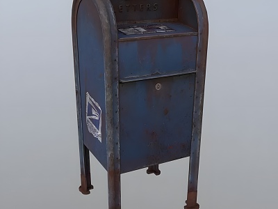 Modern Old Mailbox Modern Realistic Equipment Mailbox Old Public Facilities 3d model