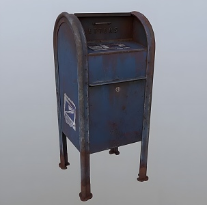 Modern Old Mailbox Modern Realistic Equipment Mailbox Old Public Facilities 3d model