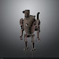 Vintage Pink Robot Character With Mechanical Body Antenna And Metal Joints