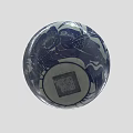 Traditional Blue And White Porcelain Jar With Lid And Leaf Bamboo Patterns