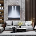 Modern sofa coffee table combination 3d model