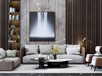 Modern sofa coffee table combination 3d model