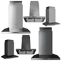 Stainless Steel Kitchen Appliances Set Including Refrigerator Dishwasher Oven And Freezer