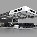 BRABUS Exhibition Booth Featuring White Canopy And Multiple Black Cars On