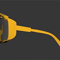 Protective Safety Goggles With Yellow Frame And Dark Impact Resistant Lenses