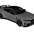 Silver Sports Car With Black Roof Rear Spoiler And Large Black Rims Sporty Design