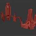 European Style Architecture Models Featuring Towers Arches and Intricate Classical Details