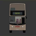Rose Gold Toyota Double Decker Bus With Dark Windows And Digital Route