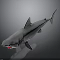 Lifelike Shark Model With Open Mouth Sharp Teeth And Streamlined Body