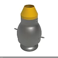 Gray Mechanical Component With Yellow Top Silver Base And Metal Rods