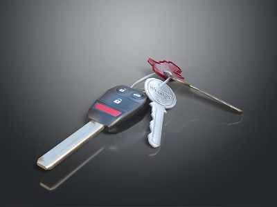 Modern Car Key Remote Control With Metal Blade Auto Parts Accessory 3d model