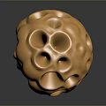 Shiny Golden Abstract Sphere With Multiple Holes And Textured Surface 3d model