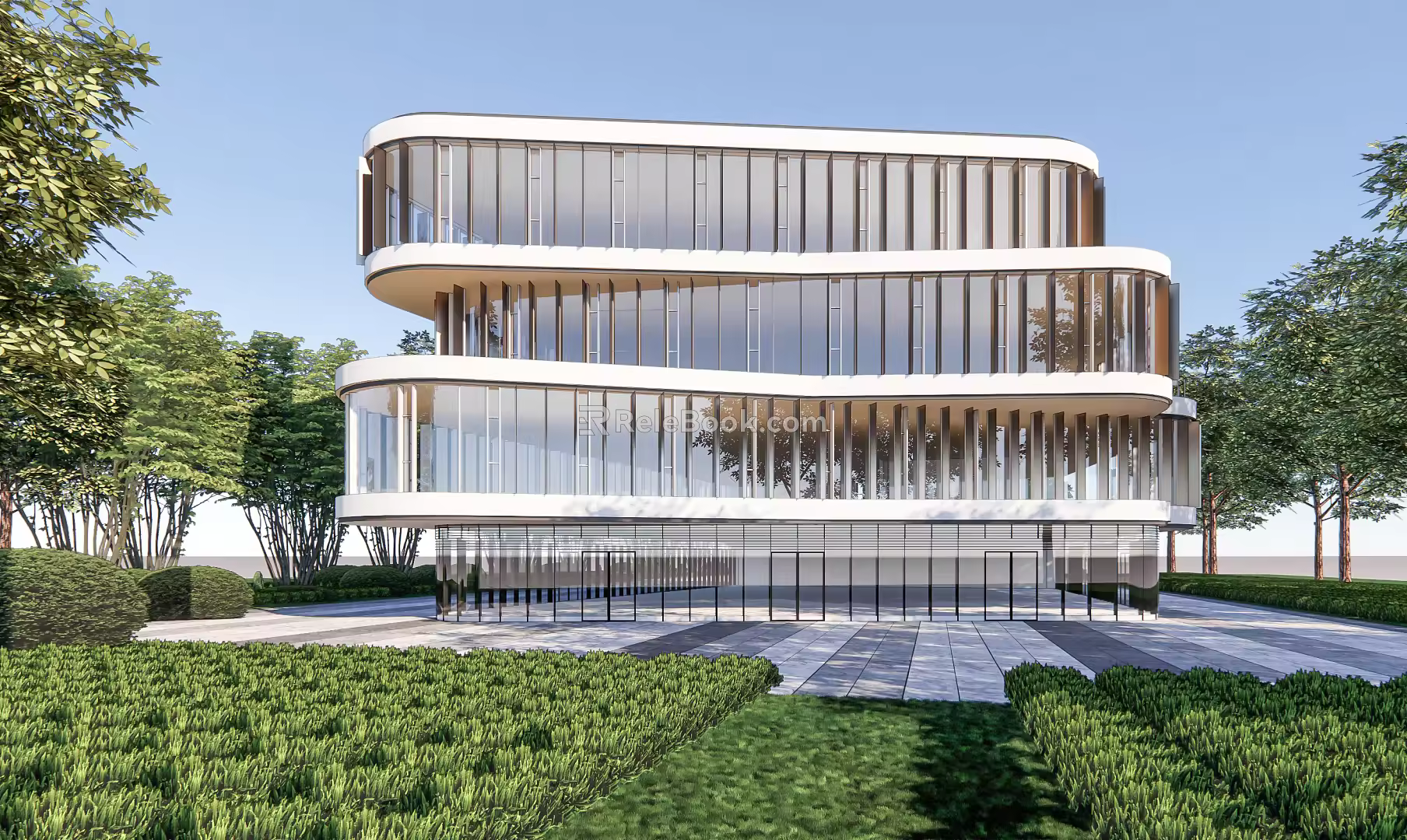 Modern Office Building Simple Multi-storey Office Building 3d model