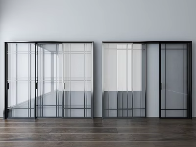 Modern sliding door kitchen glass sliding door 3d model