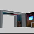 Modern Exhibition Booth Design With Colorful Lighting And Digital Screen