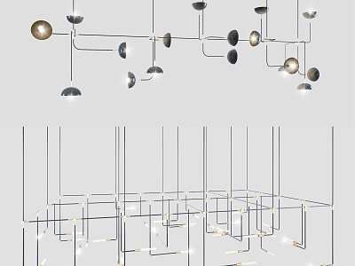 Metal chandelier combination 3d model