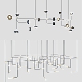 Metal chandelier combination 3d model