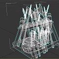 Weapon Rack Weapon Rack Video Props Axe 3d model