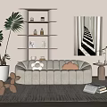 Modern Multiplayer Sofa 3d model