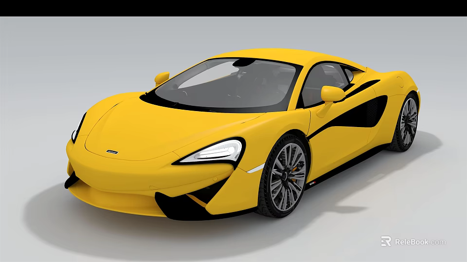 Yellow McLaren Sports Car With Sleek Design Black Accents And Stylish Exterior 3d model 