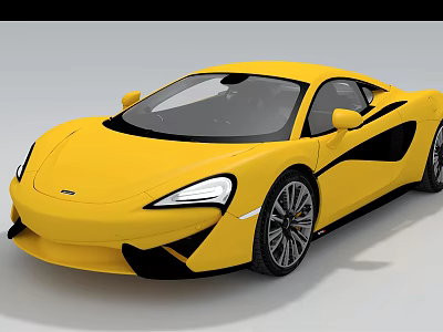 Yellow McLaren Sports Car With Sleek Design Black Accents And Stylish Exterior 3d model
