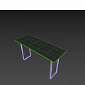 Modern Functional Desk With Wooden Tabletop And Sturdy Metal Frame Structure