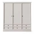Modern White Wardrobe With Sliding Doors And Multiple Storage Drawers 3d model