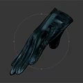 Three Different Colored Metallic Gloves in Brown Silver and Blue with Reflective Dark Background