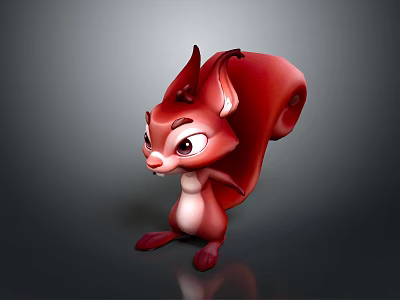 Cute Red Squirrel 3D Cartoon Character For Game And Movie Design 3d model Cute Red Squirrel 3D Cartoon Character For Game And Movie Design 3d model