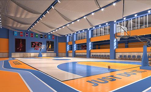 basketball court basketball hall gymnasium indoor basketball court 3d model