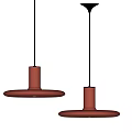 Modern Minimalist Deep Red Glass Pendant Lights With Cylindrical Shade And Round Base