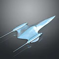 Futuristic Silver Craft With Sleek Aerodynamic Design And Twin Thrusters On Dark Reflective Background