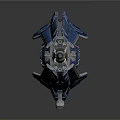 Futuristic Blue Mechanical Weapon With Sleek Metallic Finish And Detailed Sci Fi Design