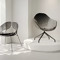 Modern Transparent Leisure Chair With Metal Frame In Minimalist Interior