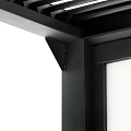 Modern Black Metal Frame Outdoor Table With Pergola Structure For Garden Patio Use