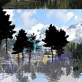 Modern Homestay Building Surrounded By Trees And Snowy Mountain Views