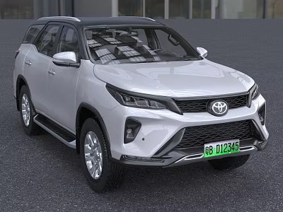 White Toyota SUV Featuring Modern Front Grille And Sleek Body Design 3d model
