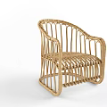 Rattan Dining Chairs with Woven Structure and Natural Tone for Cozy Home Interior