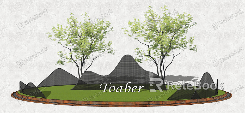 Modern landscape sketch wall model