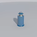 Industrial Blue Cylindrical Metal Hardware Tool Component With Top Connection Part 3d model