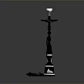 Black Hookah With Modern Design For Home Use Featuring Stem And Hose