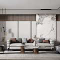 Modern sofa coffee table combination 3d model