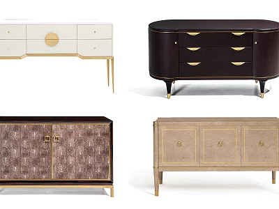 Stylish Entryway Cabinet Sideboard Collection Featuring Drawers Metal Legs And Various Designs 3d model