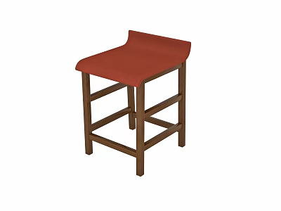 Modern Red Upholstered Leisure Chair With Wooden Frame And Curved Backrest Design 3d model
