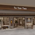 To Too Two Clothing Store with Modern Window Display Mannequin Plants And Furniture