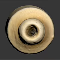 Hand Carved Off White Bottle Shaped Sculpture With Textured Surface And Round Cap