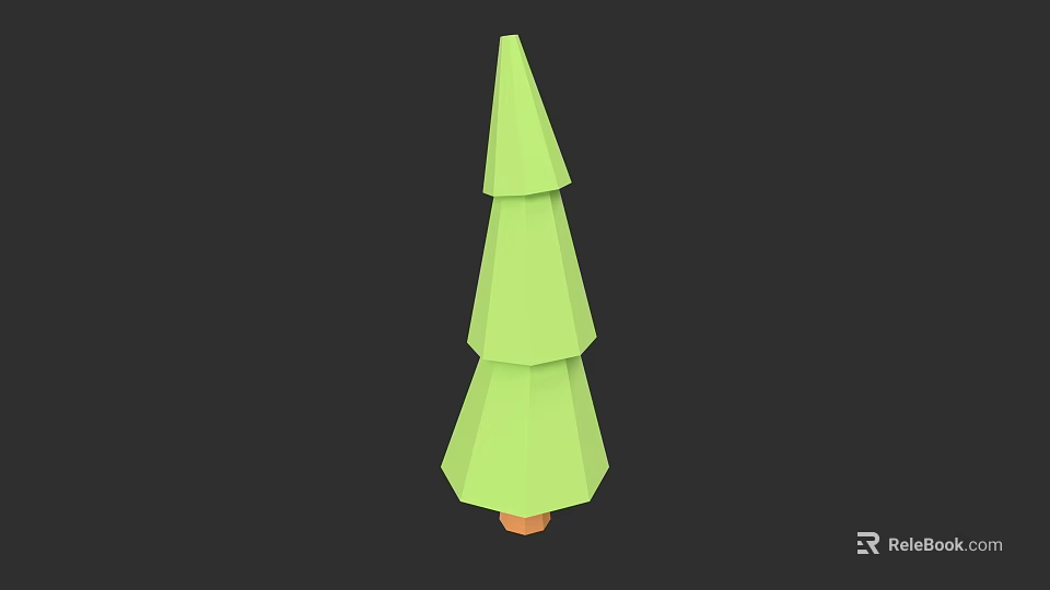 Green Layered Low Poly Tree 3D Model Design With Simple Structure 3d model 
