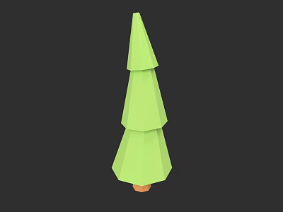 Green Layered Low Poly Tree 3D Model Design With Simple Structure 3d model