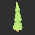 Green Layered Low Poly Tree 3D Model Design With Simple Structure
