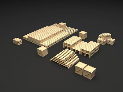 Modern pallet wooden pallet wooden box 3d model